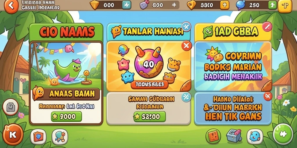 Tampilan awal yang menarik dengan pilihan permainan.